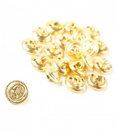 Aluminium Gold Anchor Button Size 24L x10 - Click Image to Close